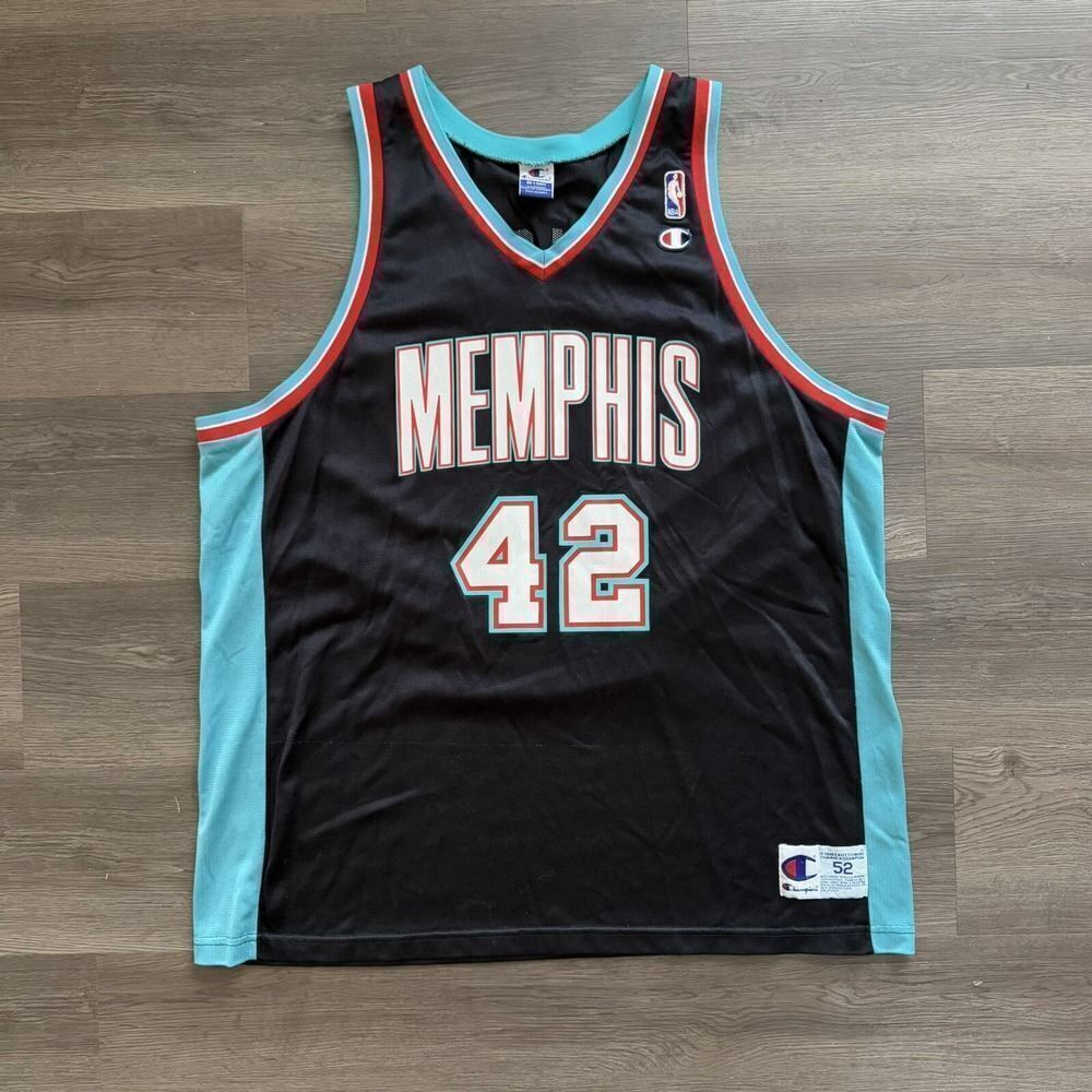 Rare Vintage Champion NBA Memphis Grizzlies Lorenzen Wright Basketball Jersey 52